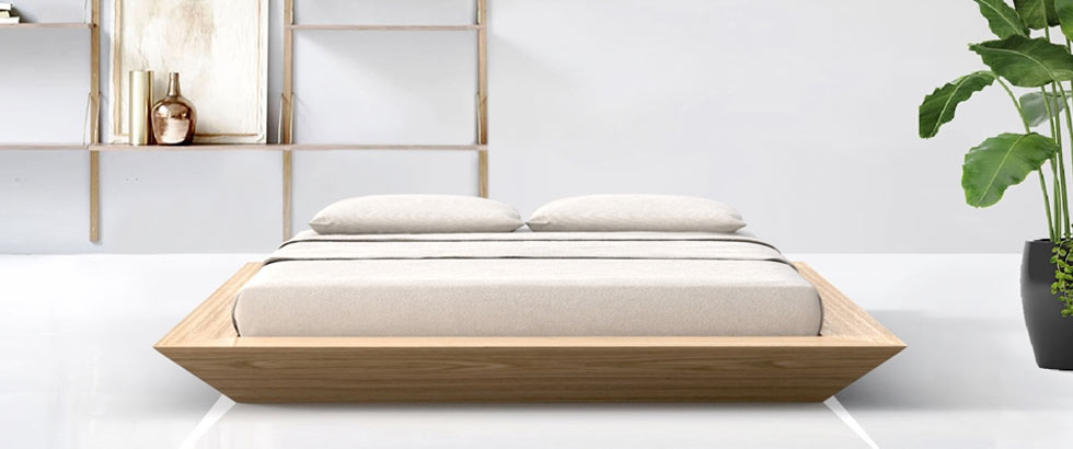 Letto in legno artigianale Yutaka, linea Milano