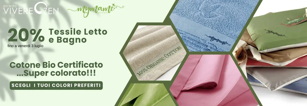 20% su tessile letto e bagno in cotone bio certificato