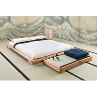 Letto giapponese in legno massello di Okumé - Yama